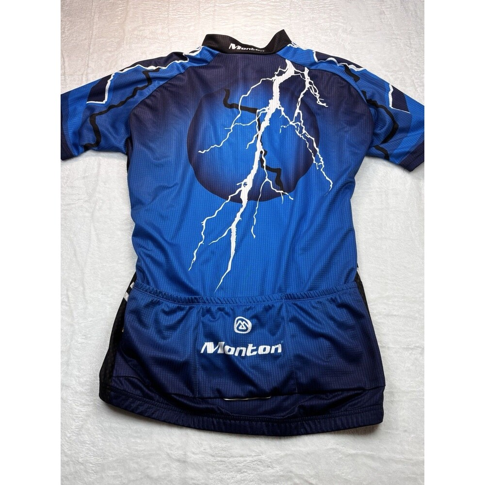 Monton Sports Cycling Jersey Mens Xxxl Us Xl Lightning Bolt Full Zip Bike Shirt View 6
